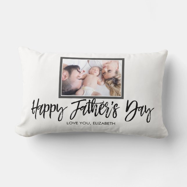 Personalised Photo Gift for Fathers Day Lumbar Cushion (Front)