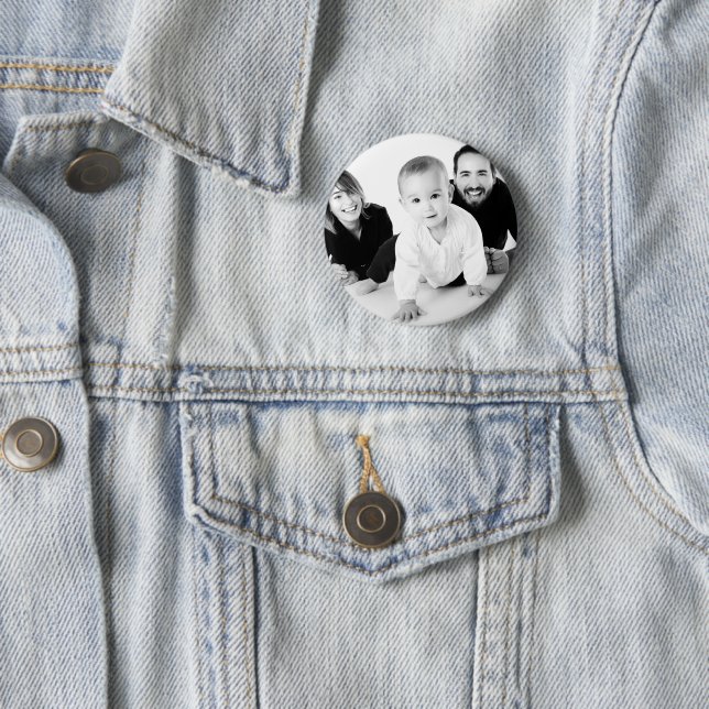 Personalised Photo Gift for Him Pin Button (In Situ)