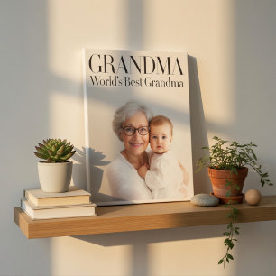 Personalised Photo Gift   World's Best Grandma Canvas Print