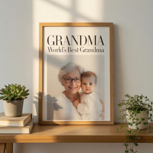 Personalised Photo Gift World's Best Grandma Poster