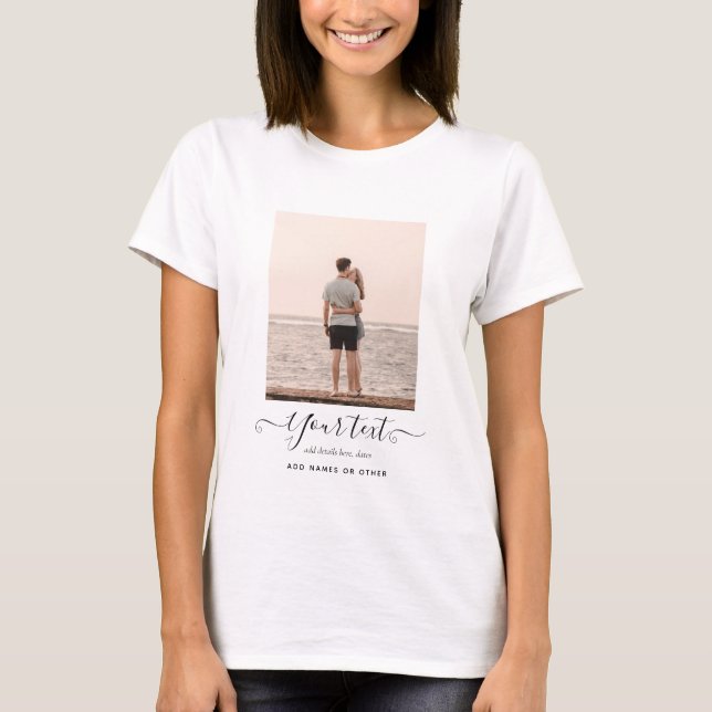 Personalised PHOTO Gifts Burgundy Theme T-Shirt (Front)