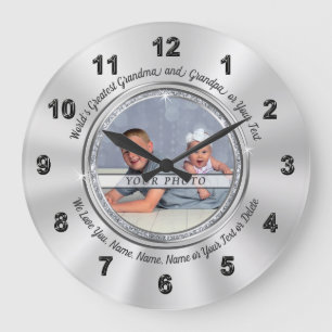 Personalised Photo Gifts for Grandparents Large Clock