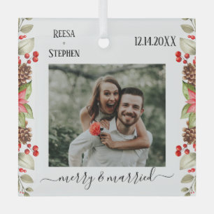 Personalised Photo Glass  Tree Decoration