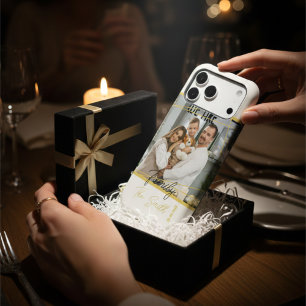 Personalised Photo Gold Chic Modern Family Memory iPhone 15 Case