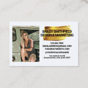 Personalised Photo Gold Painting Business Card