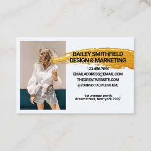 Personalised Photo Gold Painting Business Card