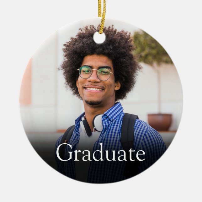 Personalised Photo Graduate Definition Ceramic Tree Decoration (Front)