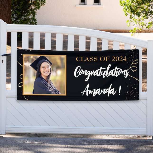 Personalised Photo Graduation Banner (Personalized Graduation  Announcement Yard Banner)
