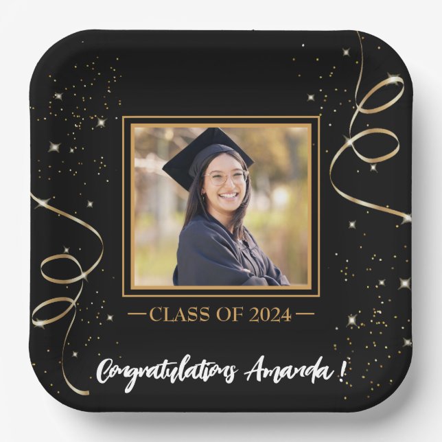 Personalised Photo Graduation Paper Plate (Front)