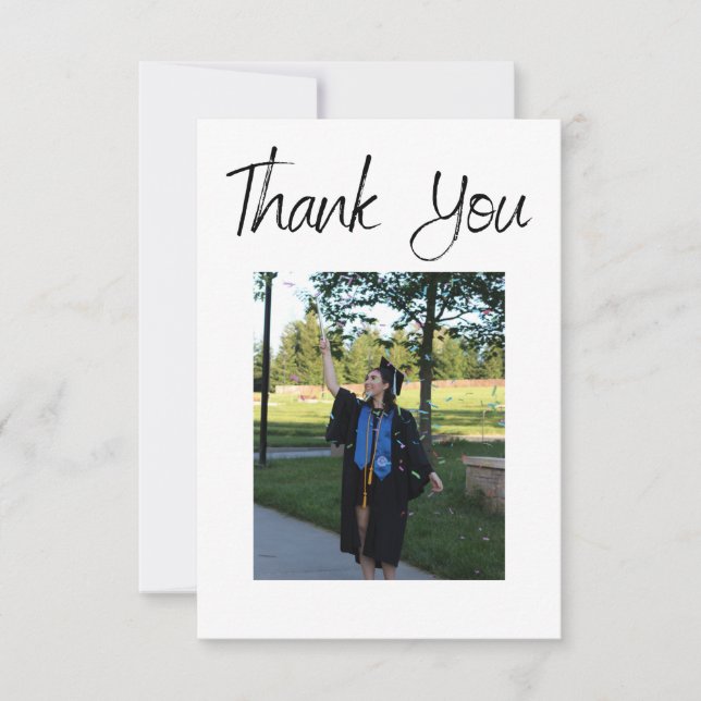 Personalised Photo Graduation Thank you Card (Front)