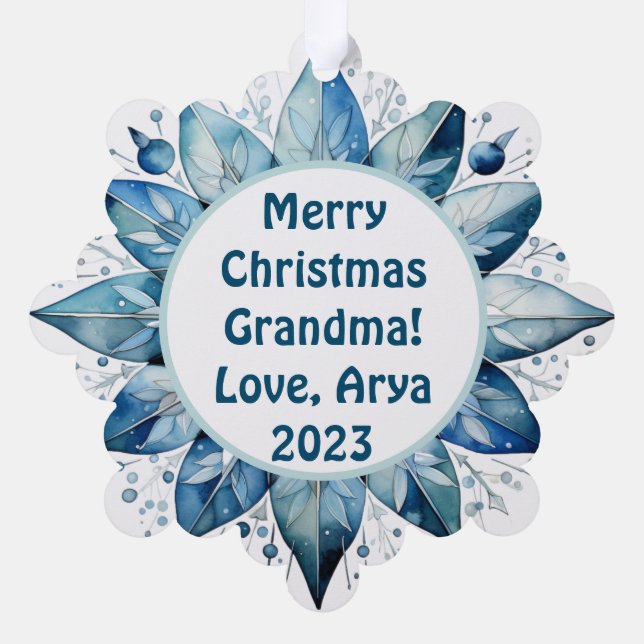 Personalised Photo Grandchild's Christmas Ornament (Back)