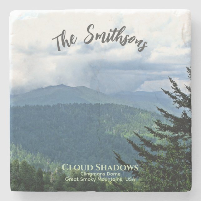 Personalised Photo Great Smoky Mountains  Stone Coaster (Front)