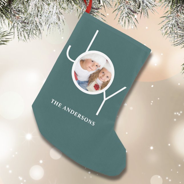 Personalised Photo Green Small Christmas Stocking (Creator Uploaded)