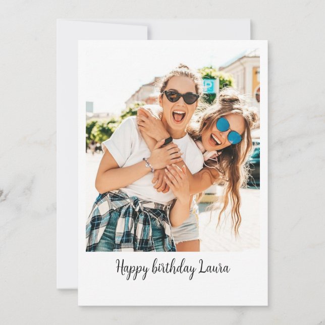 Personalised   Photo Greeting Anniversary Birthday Holiday Card (Front)