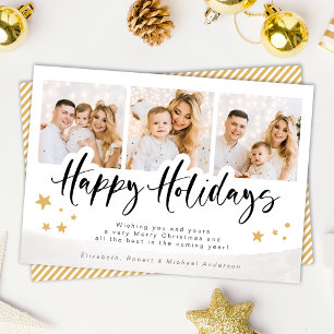 Personalised Photo Happy Holidays Christmas Card