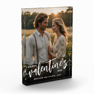 Personalised Photo Happy Valentine's Day Elegant Block