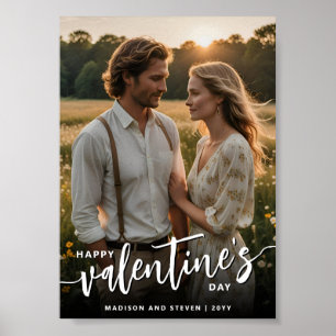 Personalised Photo Happy Valentine's Day Elegant Poster