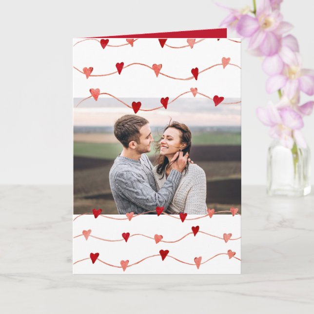 Personalised Photo Happy Valentine's Day Heart Card (Orchid)