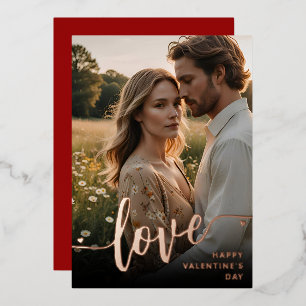Personalised Photo Happy Valentine's Day Love Foil Holiday Card