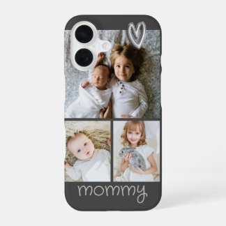 Personalised Photo Heart and Text Photo Collage iPhone 16 Case