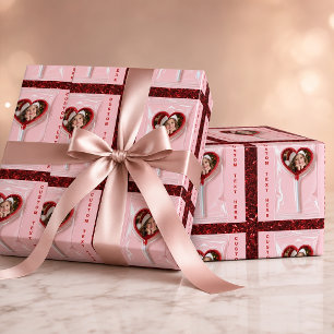 Personalised Photo Heart Lollipop Wrapping Paper