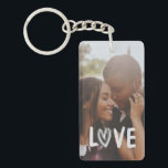 Personalised Photo Heart LOVE  Key Ring<br><div class="desc">Show your love in a truly unique way with this personalised photo keepsake keychain featuring a heart detail in the LOVE text - Add your own photo to create a one-of-a-kind custom keyrings - Vibrant printing brings your photo and message of love to life This custom photo keychain makes expressing...</div>