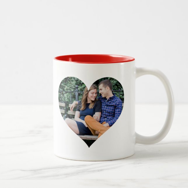 Personalised | Photo Heart Two-Tone Coffee Mug (Right)