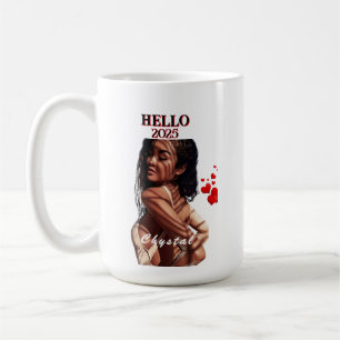 Personalised photo hello 2025 new year coffee mug