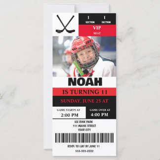 Personalised Photo Hockey Ticket Birthday Party