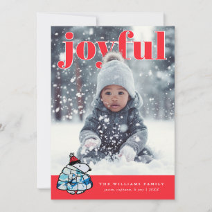 Personalised Photo Holiday Geometric Snoopy Card