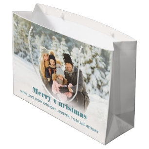 Personalised Photo Holiday or Christmas Large Gift Bag
