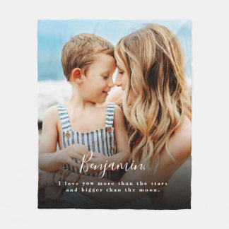 Personalised Photo I Love You More Fleece Blanket