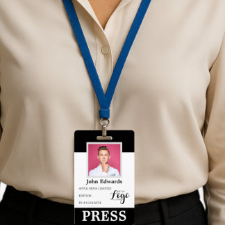Personalised Photo ID & Logo Journalist Press Pass ID Badge