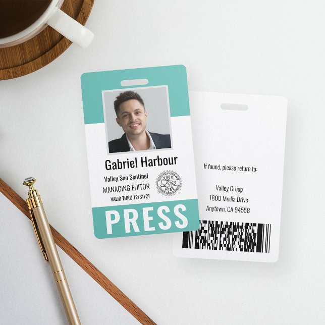Personalised Photo ID & Logo Journalist Press Pass ID Badge (Creator Uploaded)