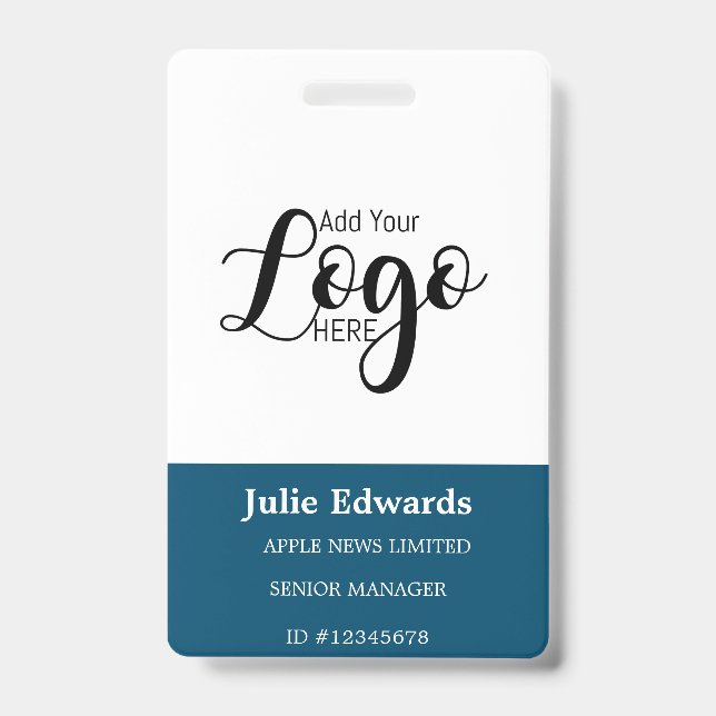 Personalised Photo ID & Logo security pass Badge (Front)