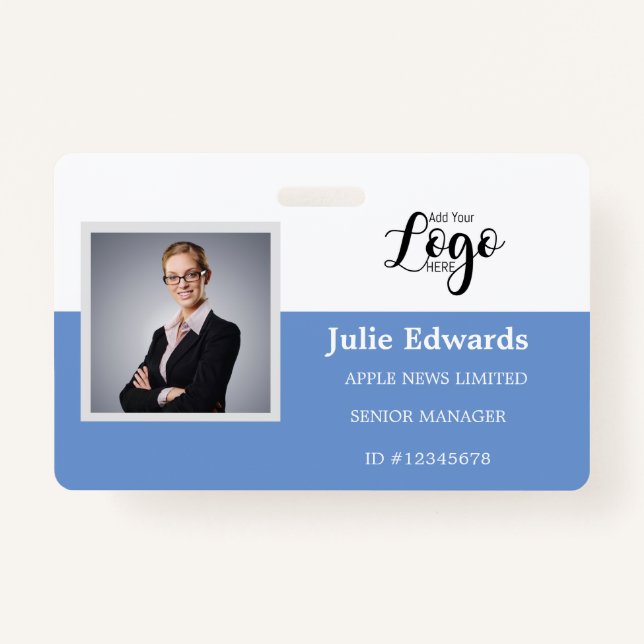 Personalised Photo ID & Logo security pass Badge ID Badge (Front)