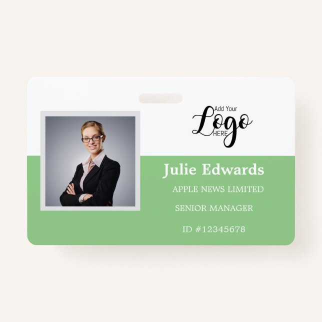 Personalised Photo ID & Logo security pass ID Badge (Front)