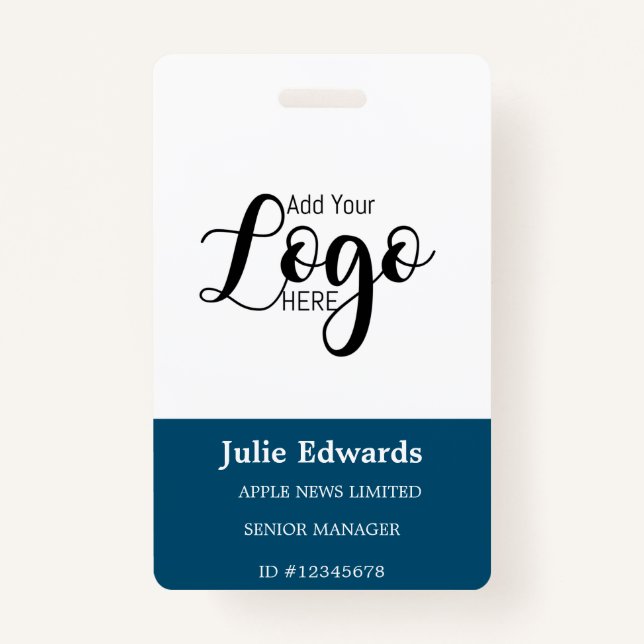 Personalised Photo ID & Logo security pass ID Badge (Front)
