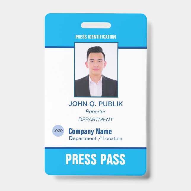 Personalised Photo ID Press Badge (Front)