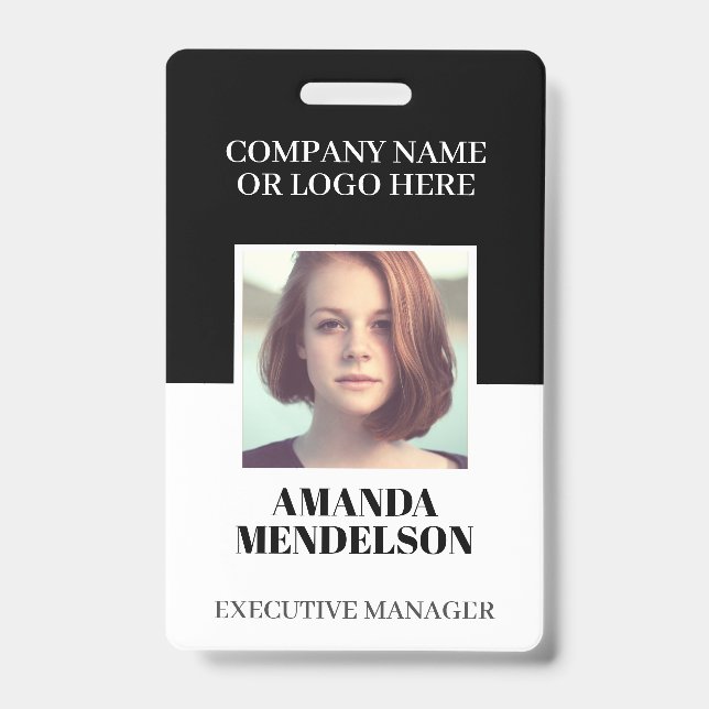 Personalised photo ID with barcode  Badge (Front)