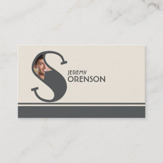 Personalised Photo Initial Letter S Monogram Business Card