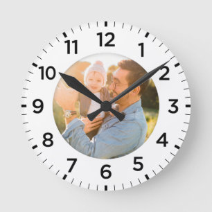 Personalised Photo Inlay White Round Clock