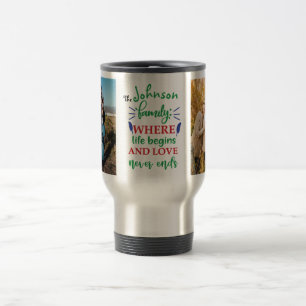Personalised Photo Instagram and Family Name Travel Mug