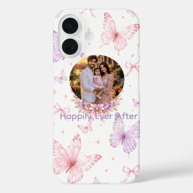 Personalised Photo iPhone 16 Case Butterfly (Back)