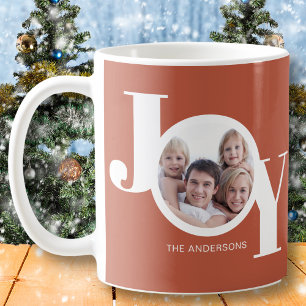 Personalised Photo Joy Rust Coffee Mug