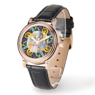 Personalised Photo Jumbled Music Notes Watch