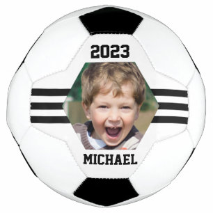 Personalised Photo Keepsake Black Stripes Football