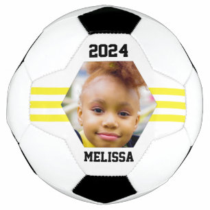 Personalised Photo Keepsake Yellow Stripes Football