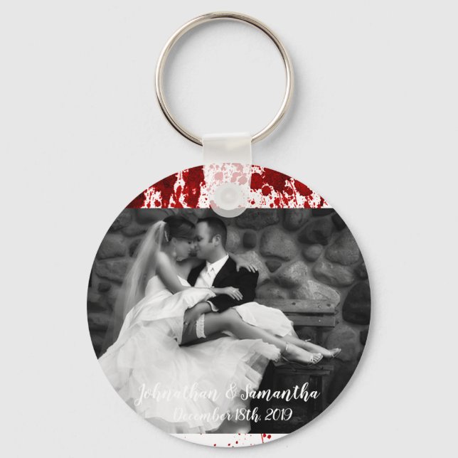 Personalised Photo Key Chain Blood Splatter Vampir (Front)