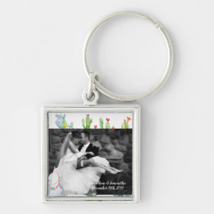 Personalised Photo Key Chain Boho Llama Bohemian C